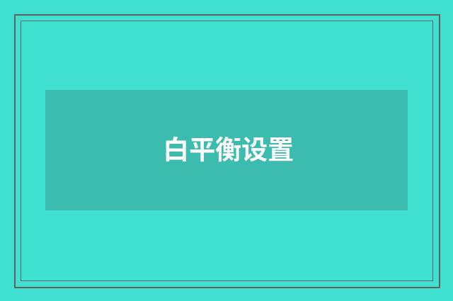 白平衡设置