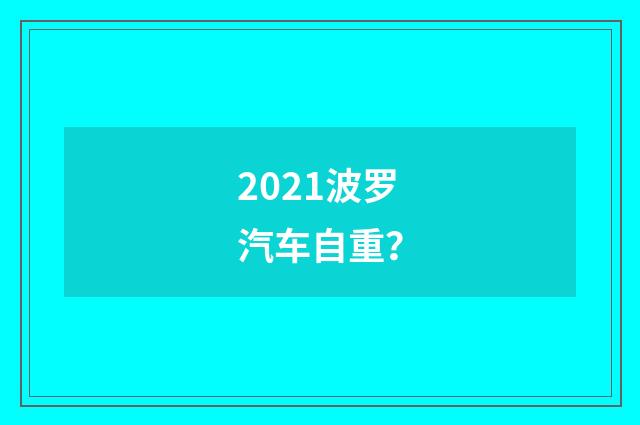 2021波罗汽车自重？