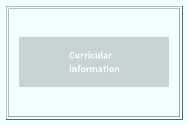 Curricular information