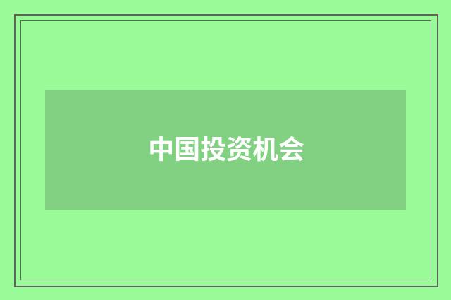 中国投资机会