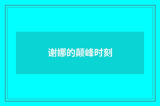 谢娜的颠峰时刻
