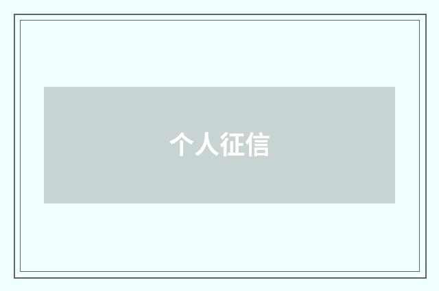 个人征信