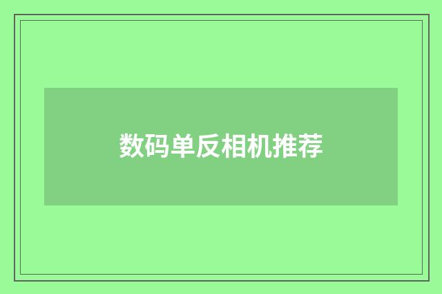 数码单反相机推荐