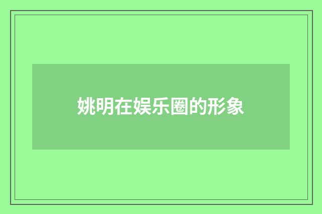 姚明在娱乐圈的形象