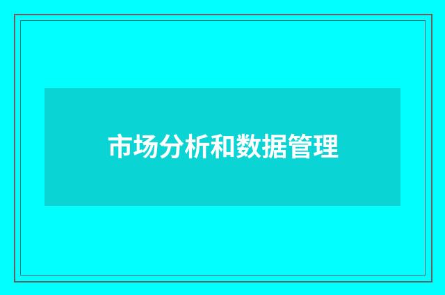 市场分析和数据管理