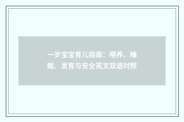 一岁宝宝育儿指南：喂养、睡眠、发育与安全英文双语对照