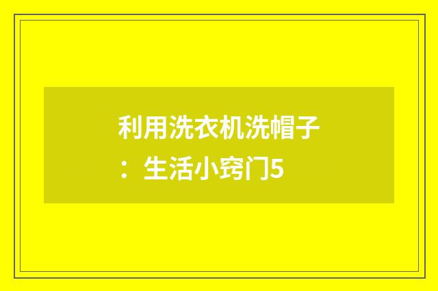 利用洗衣机洗帽子：生活小窍门5
