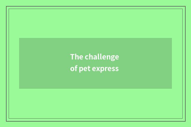 The challenge of pet express