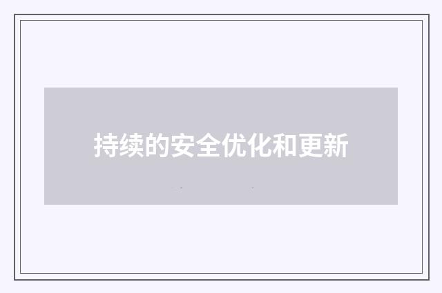 持续的安全优化和更新
