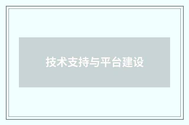 技术支持与平台建设