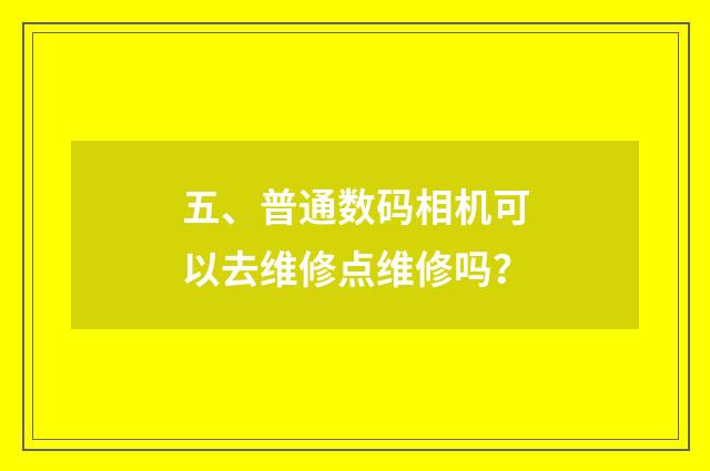 五、普通数码相机可以去维修点维修吗？