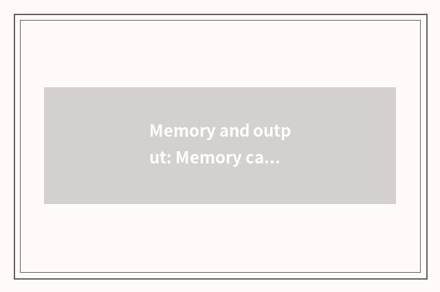 Memory and output: Memory card and transmission interface