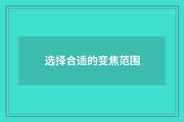 选择合适的变焦范围