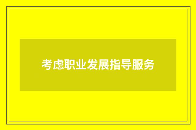 考虑职业发展指导服务