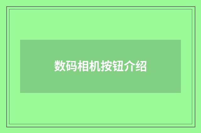 数码相机按钮介绍