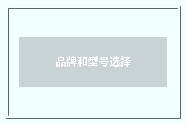 品牌和型号选择