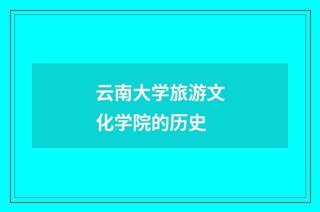 云南大学旅游文化学院的历史