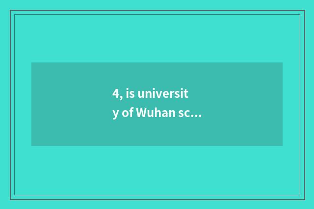 4, is university of Wuhan science and technology professional?