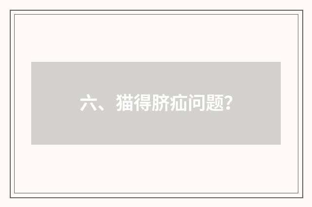 六、猫得脐疝问题？