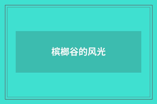 槟榔谷的风光