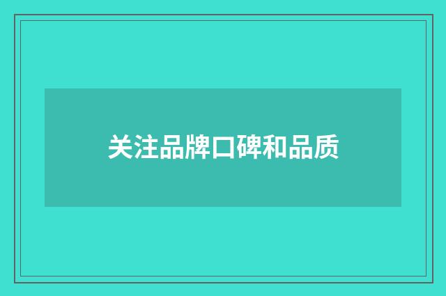 关注品牌口碑和品质