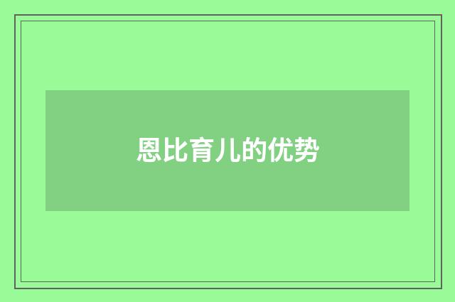 恩比育儿的优势