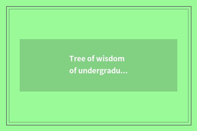Tree of wisdom of undergraduate safety culture fors reference methodological pro