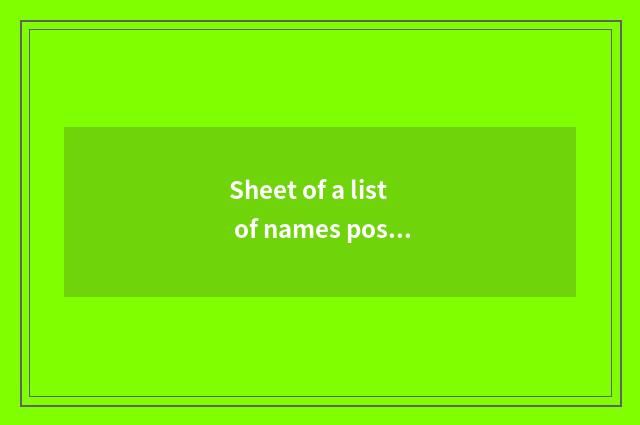 Sheet of a list of names posted up: The healthy snacks that children loves
