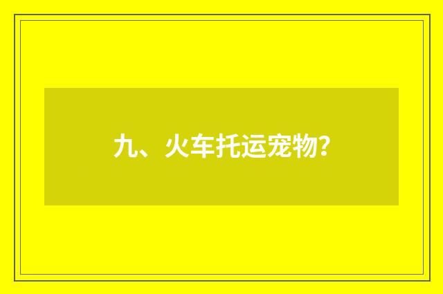 九、火车托运宠物?