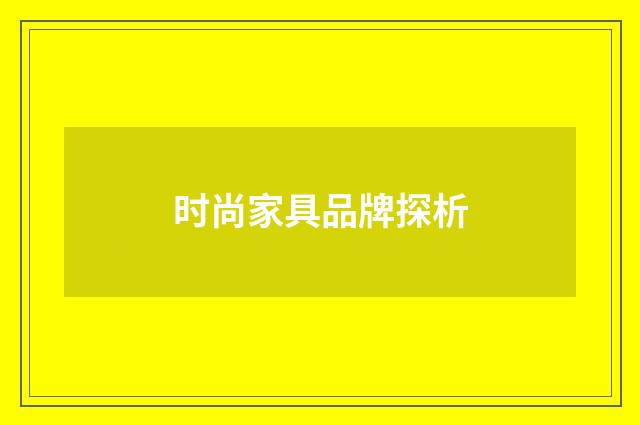 时尚家具品牌探析