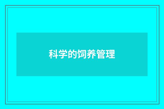 科学的饲养管理
