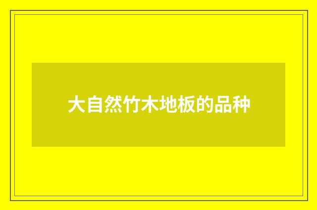 大自然竹木地板的品种