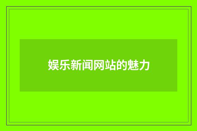 娱乐新闻网站的魅力