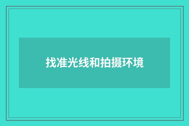 找准光线和拍摄环境