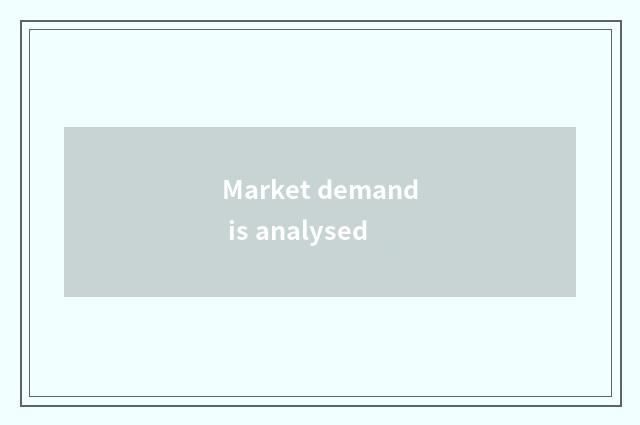 Market demand is analysed