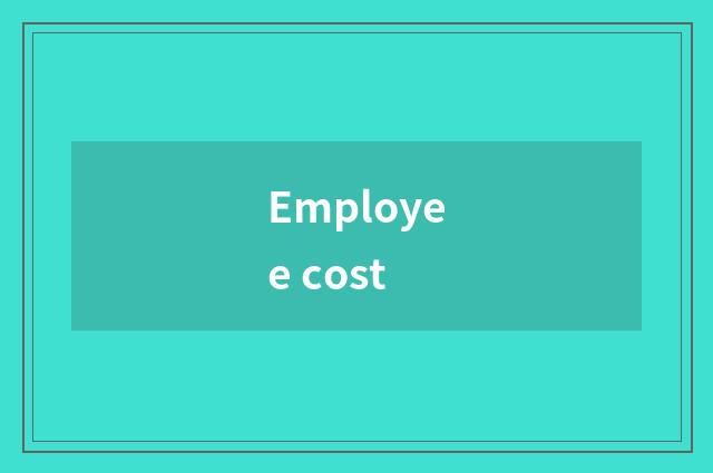 Employee cost
