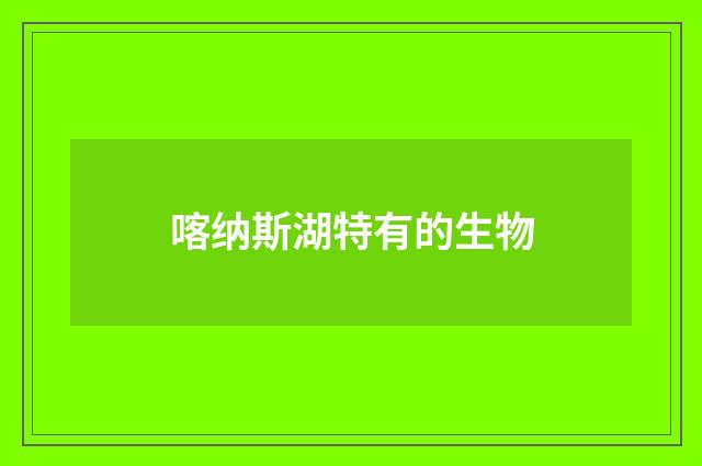 喀纳斯湖特有的生物