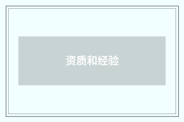 资质和经验