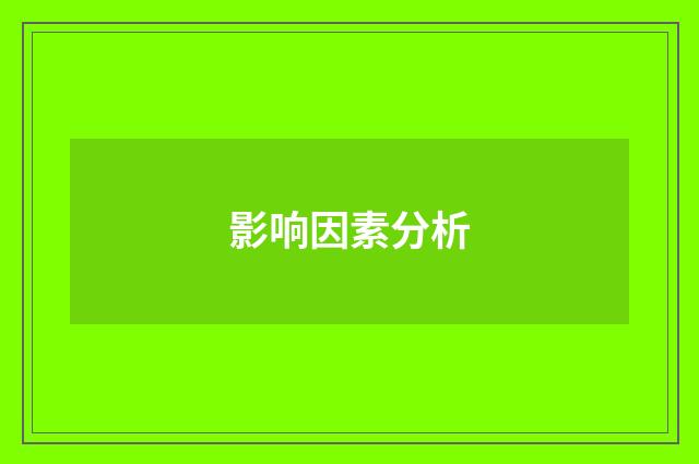 影响因素分析