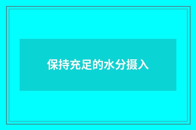 保持充足的水分摄入