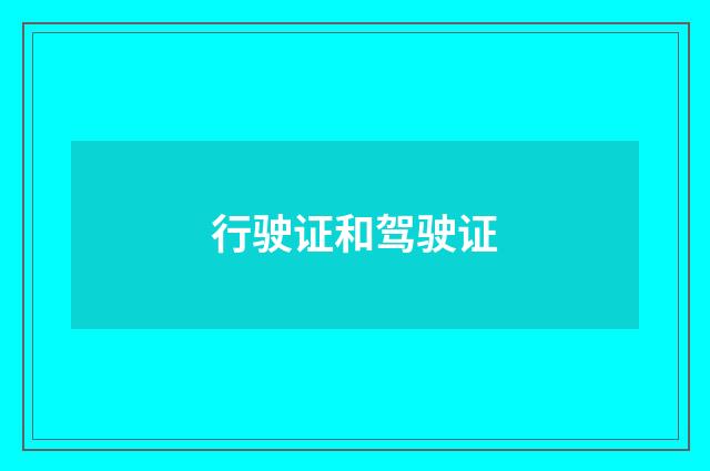 行驶证和驾驶证