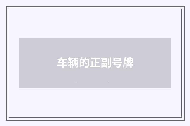 车辆的正副号牌
