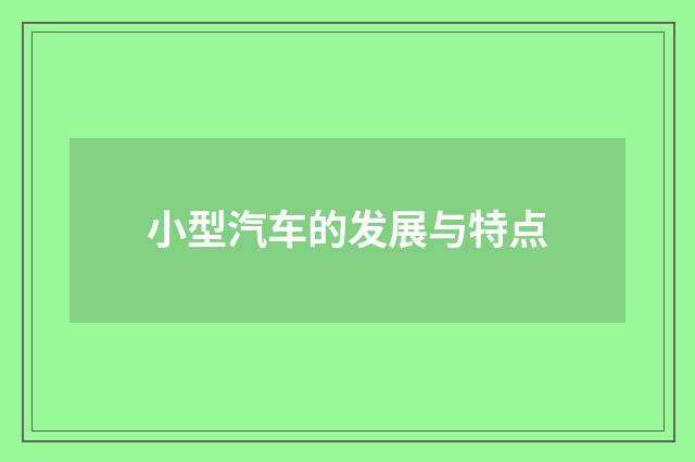 小型汽车的发展与特点