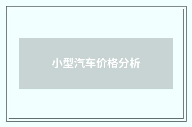 小型汽车价格分析