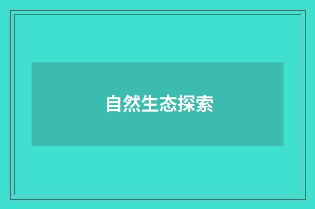 自然生态探索