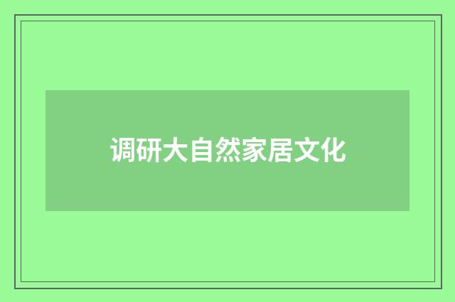 调研大自然家居文化