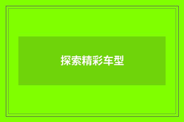 探索精彩车型