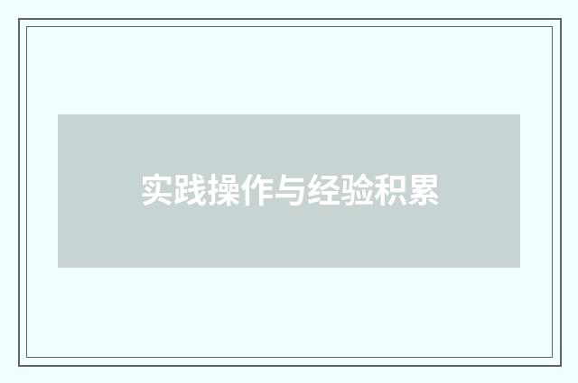 实践操作与经验积累