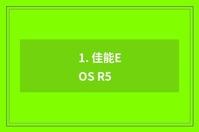 1. 佳能EOS R5