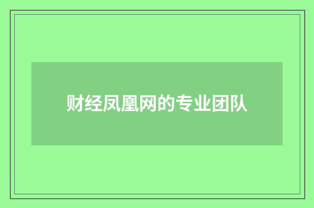 财经凤凰网的专业团队